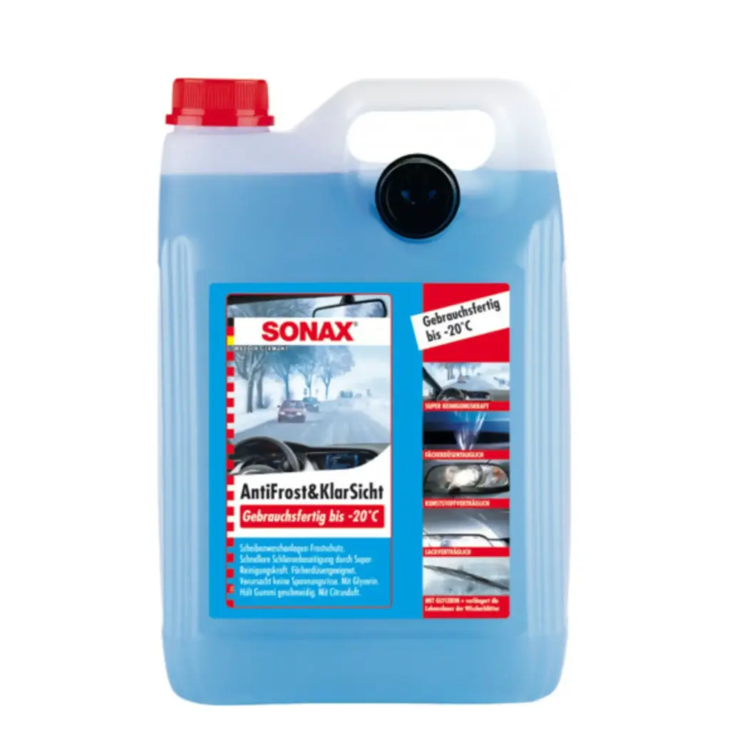 SONAX ANTIFREEZE & CLEARVIEW -20C 5L Ziemas logu šķidrums