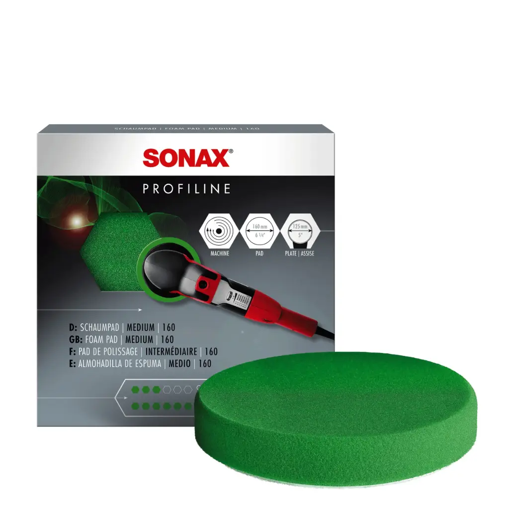 SONAX POLISHING PAD ROTARY MEDIUM CUT GREEN 150mm