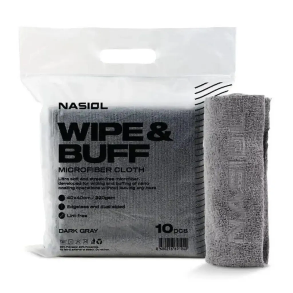 NASIOL WIPE&BUFF 320gsm 40x40cm 10gab. Mikrošķiedras lupatiņa