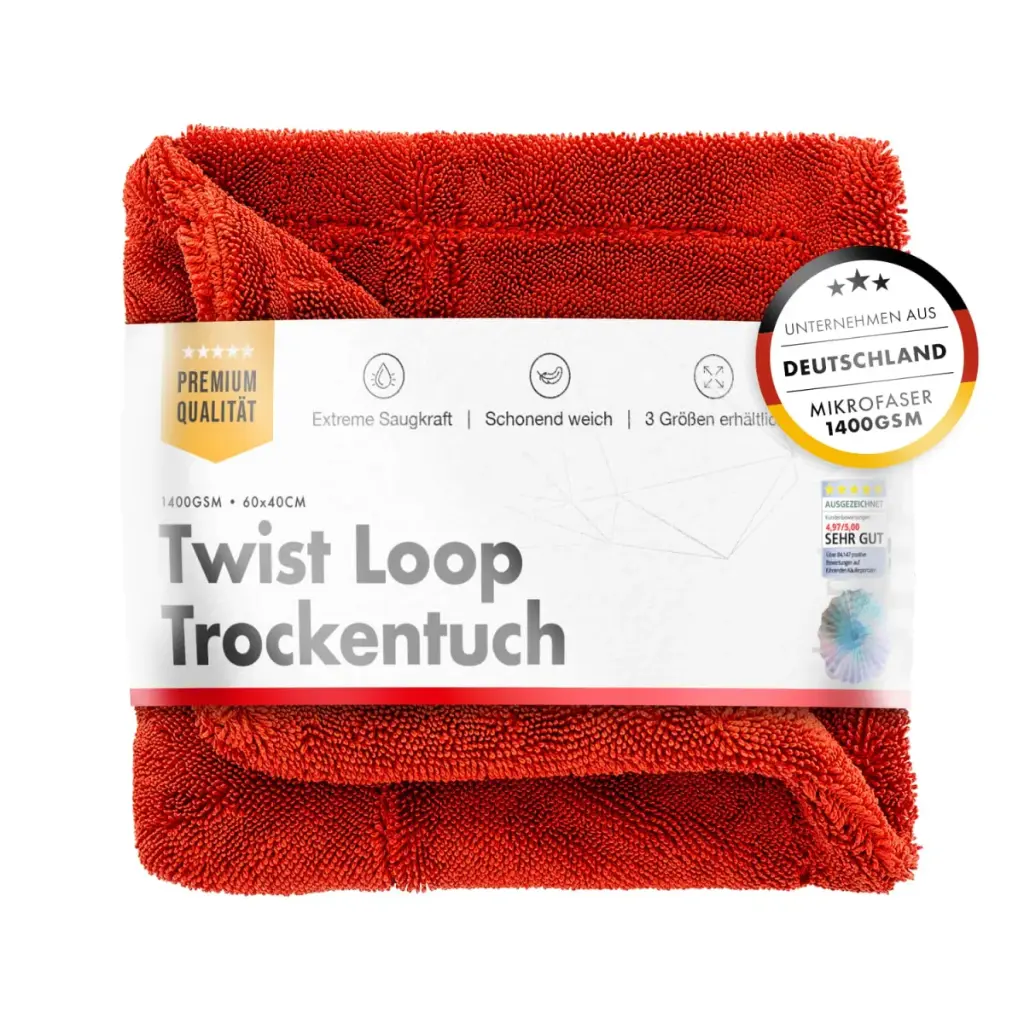 CHEMICALWORKZ SHARK TWISTED TOWEL RED 1400GSM Dvielis žāvēšanai