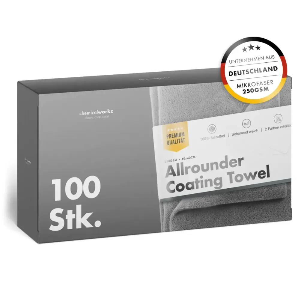 CHEMICALWORKZ ALLROUNDER COATING TOWEL GREY 250GSM 40x40cm Mikroškiedras dvielis